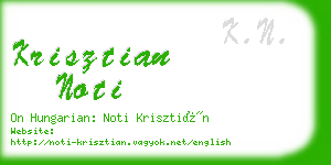 krisztian noti business card